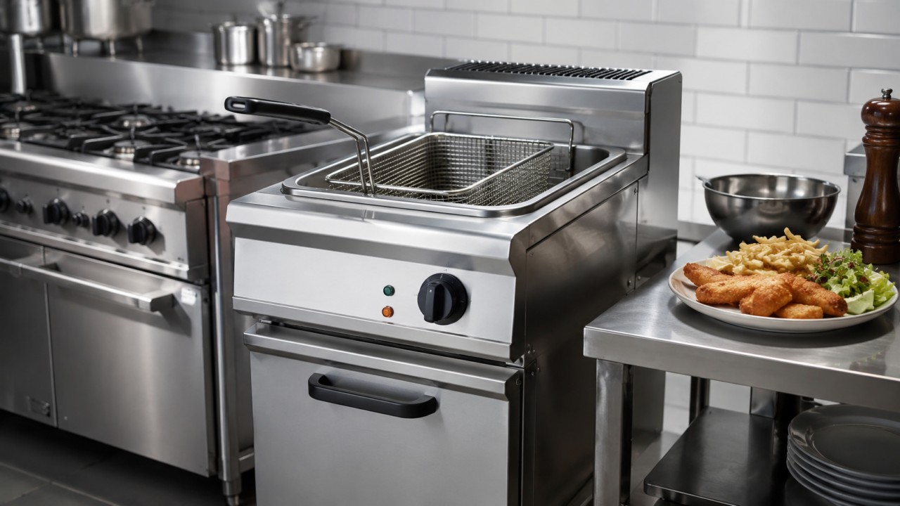 Linea di friggitrice per ristorazione in cucina professionale 2