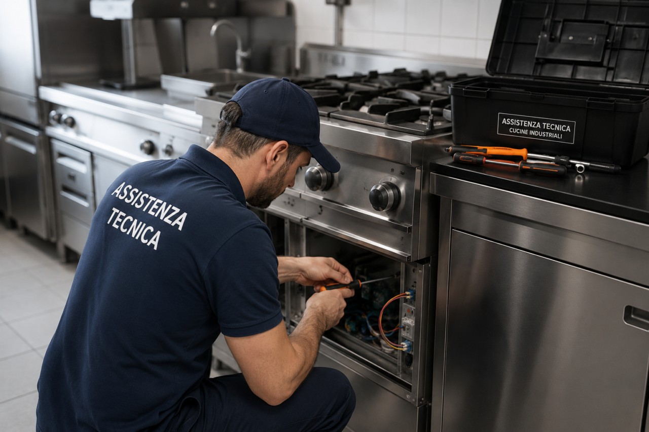 Tecnico durante assistenza tecnica cucine industriali multibrand 2